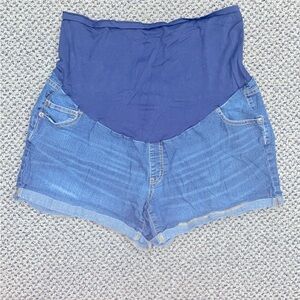 Time and Tru Blue Jean Maternity Shorts